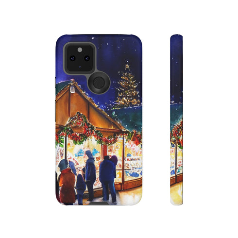 Shopping at the Christmas Market - Impact Resistant Phone Case Google Pixel 5 5G Matte